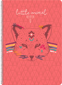 Cahier à spirales - Format A4 21 x 29.7 cm - Little Marcel - 240 pages - Renard