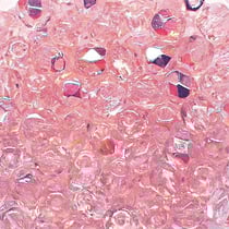 Perles transparente dépoli irisé quartz rose