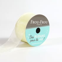 Bobinette Frou-Frou - 8 m x 25 mm - Organza - Ivoire nacre
