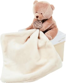 Doudou Ours Mouchoir boite Fleur
