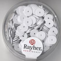 Paillette lisse 6mm boite 7g blanc
