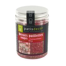 Paillettes alimentaires nacrées rouge - 85g - Patisdécor
