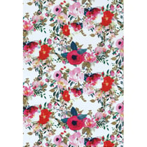 Papier cadeau - Blanc à fleurs