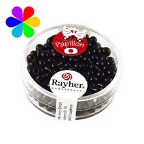 Perles rocailles papillon - noir 3.2x6.5 mm
