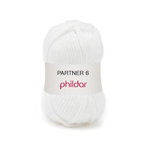 Partner 6 Blanc - Phildar - Pelote de fil à tricoter