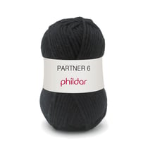 Partner 6 Noir - Phildar - Pelote de fil à tricoter