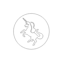 Pastille gravée 24 mm - Licorne