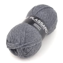 Pelote de fil à tricoter - Plassard - Addict - Gris moyen 13