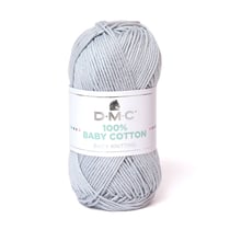 Pelote de fil à tricoter 100% coton - DMC - Baby cotton - Gris clair 757