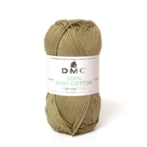 Pelote de fil à tricoter 100% coton - DMC - Baby cotton - Kaki 772