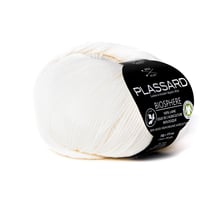 Pelote de fil à tricoter 100% laine - Plassard - Biosphere - Blanc 01