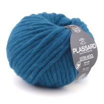 Pelote de fil à tricoter 100% laine - Plassard - Extra Wool - Bleu canard 306