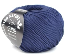 Pelote de fil à tricoter 100% coton - Plassard - Gong - Bleu marine 26