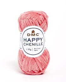 Pelote de fil à crocheter 100% polyester - DMC - Happy Chenille - Corail 13
