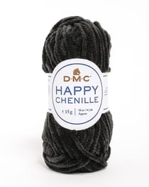 Pelote de fil à crocheter 100% polyester - DMC - Happy Chenille - Noir 22