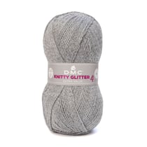 Pelote de fil à tricoter 100 % acrylique - DMC - Knitty 4 - Gris Glitter 226
