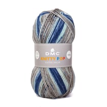 Pelote de fil à tricoter 100% acrylique - DMC - Knitty Pop - Bleu 480