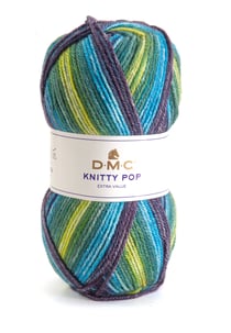 Pelote de fil à tricoter 100% acrylique - DMC - Knitty Pop - Vert 482