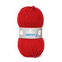 Pelote de fil à tricoter 100% acrylique - DMC - Knitty 6 - Rouge grenadine 779