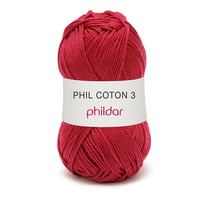 Phil Coton 3 Griotte - Phildar - Pelote de fil à tricoter