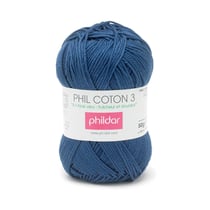 Phil Coton 3 Marine - Phildar - Pelote de fil à tricoter