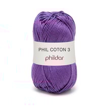 Phil Coton 3 Violet - Phildar - Pelote de fil à tricoter
