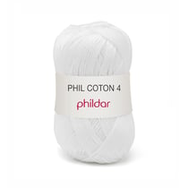 Phil Coton 4 Blanc - Phildar - Pelote de fil à tricoter
