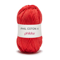 Phil Coton 4 Cerise - Phildar - Pelote de fil à tricoter