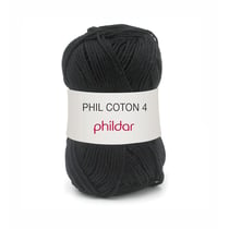 Phil Coton 4 Noir - Phildar - Pelote de fil à tricoter