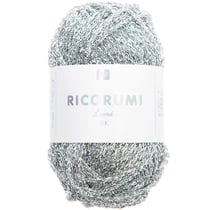 Pelote de fil à crocheter 100 % coton - Rico Design - Ricorumi Lamé - Argent 001