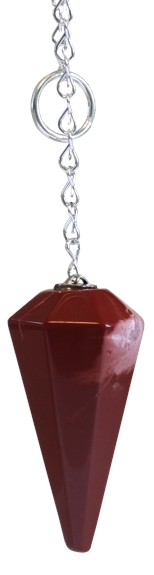 PENDULE A FACETTES JASPE ROUGE