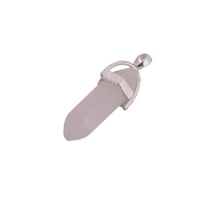 Pendule pierre rose - 30mm - acier inoxydable