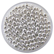 Lot de 240 perles - Argent - 3 mm Ø 