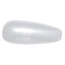 Lot de 25 perles ovales nacrées - Blanc - 6x14 mm