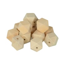 8 perles polygonales en bois - 20 x 27mm - Lucy