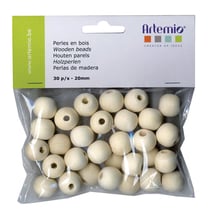 30 perles rondes en bois - 20mm - Lucy