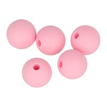 Perle Silicone Ronde 10Mm X5 Rose
