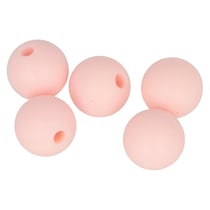 5 Perles rondes Artemio - Silicone - Rose - 1 cm