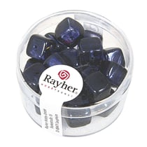 Perle Verre Cube Bleu Nuit Perle Verre Cube Bleu Nuit