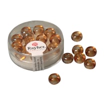 Perles en verre grand trou métal - 9mm - cuivre, or