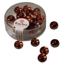 Perles en verre grand trou métal - 9mm - cuivre