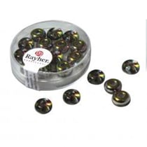 Perles en verre grand trou métal - 9mm - arc en ciel