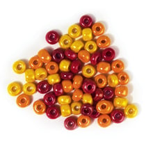 Perles en verre opaques - 5.4mm - jaune, rouge, orange