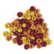Perles verre grand trou - 8.7mm - jaune, rouge, orange
