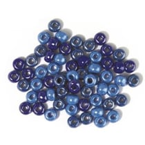 Perles verre grand trou - 8.7mm - bleu, turquoise
