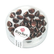 Perles verre triangle 7 mm - praline