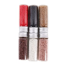 6 flacons perles de rocaille à tisser 2mm Créalia - Curry