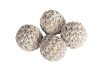 Lot de 4 perles en crochet - 16 mm - Gris 
