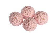 Lot de 4 perles en crochet - 16 mm - Rose 