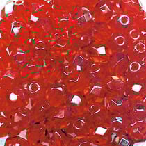 Perles olives transparentes verre dépoli irisé x 100 rubis 3mm